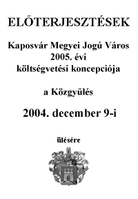Kaposvár Megyei Jogú Város 2005. évi kölségvetési koncepciója